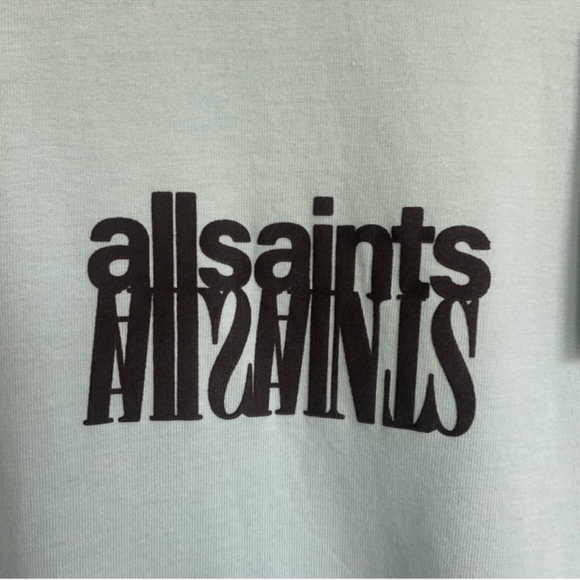 Men's AllSaints Mint Green Tee - Picture 6 of 6
